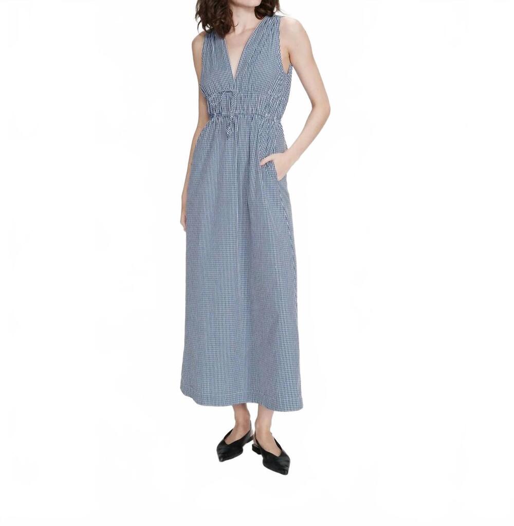 NEW GRACE & MILA velmira dress in navy/white check
